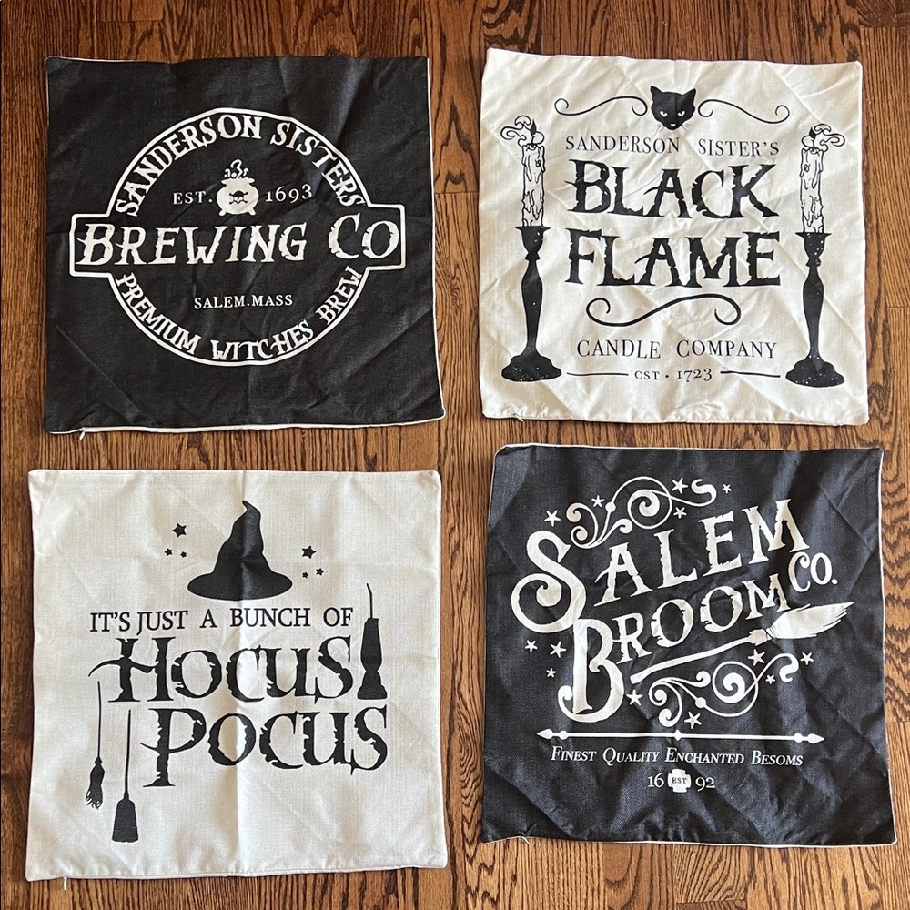 Set of Hocus Pocus themed pillow cases